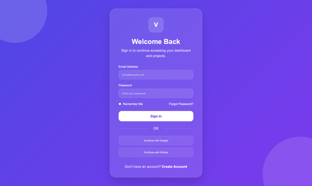 Modern Glass Login Form
