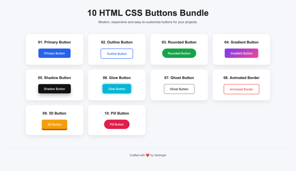 10 Modern CSS Button Bundle