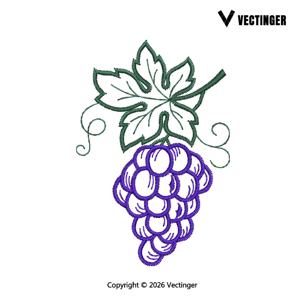 Grapes Embroidery Design