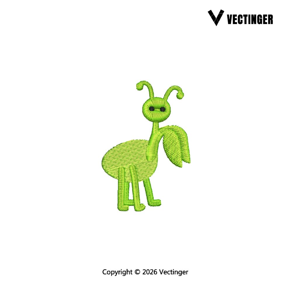 Cute Mantis Embroidery Design